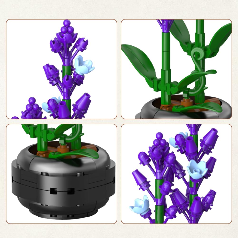 Amazon.com: CaDA C59027W Flower Building Set for Adults,Lavender